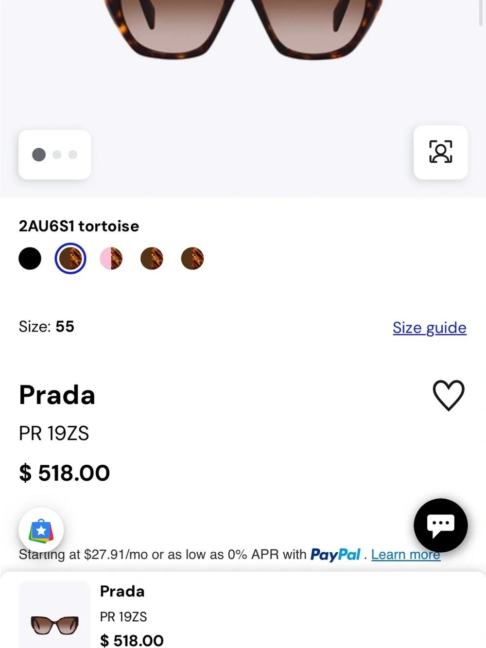 Prada Black Oversized Square Sunglasses with Gradient Lenses